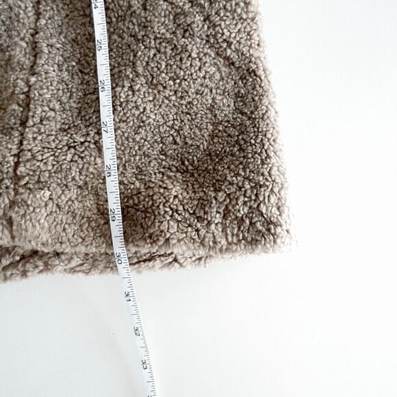 Banana Republic Women's Longline Sherpa Teddy Jacket Single Button Brown Large - Picture 5 of 6